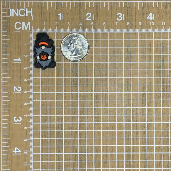 Halloween Gnome Witch Hat Wizard Broom Pumpkin Croc Charm Set of 3 - Picture 6 of 11